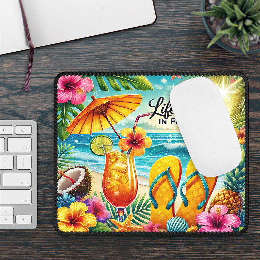 Life is Better in Flip Flops Mouse Pad – Your Daily Escape to Paradise!