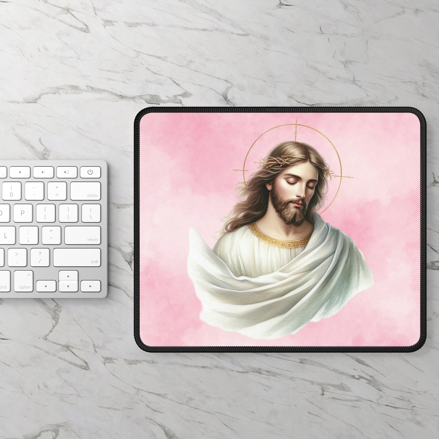 Light of Mercy Mouse Pad – A Heavenly Reminder of Grace, Sacrifice, and Eternal Love