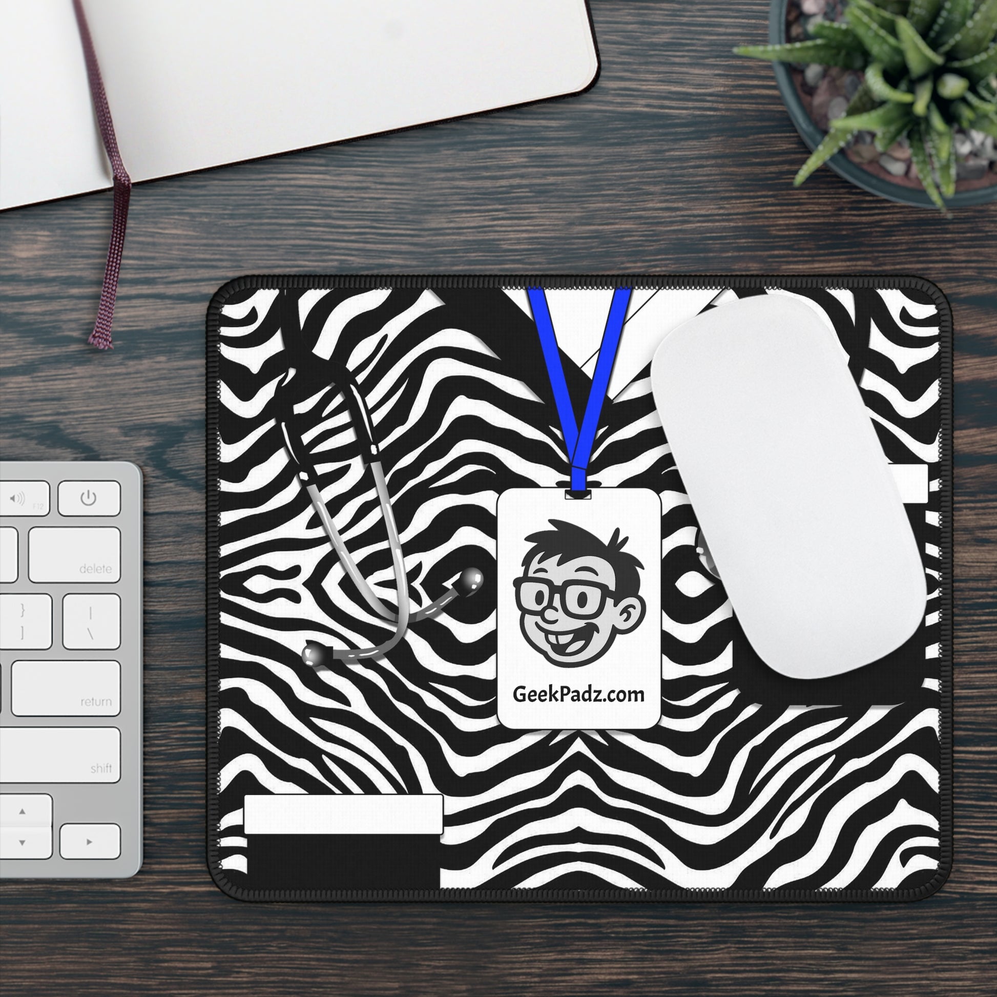 Zebra Scrubs and Geeky Stethoscopes – Medical Mouse Pad with Wild Style