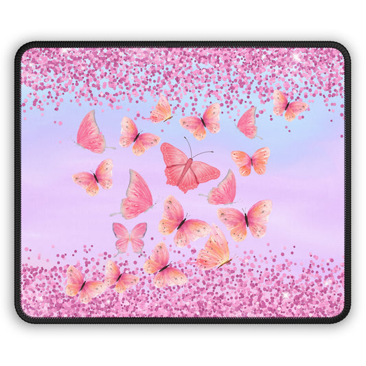 Butterfly Glitter Bloom Mouse Pad – Float into Focus!