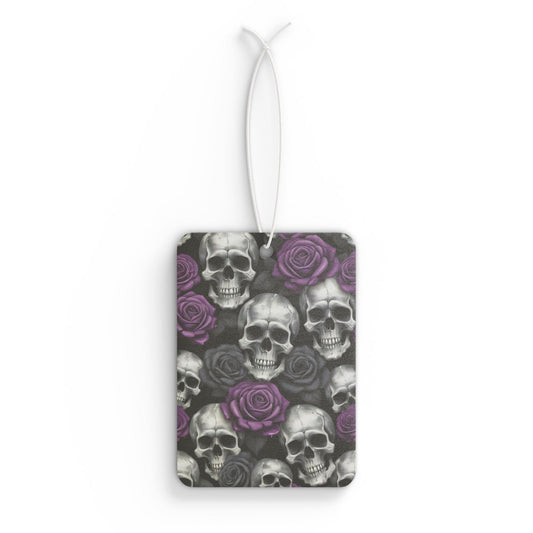 Gothic Skull & Rose Car Air Freshener - Edgy Auto Decor