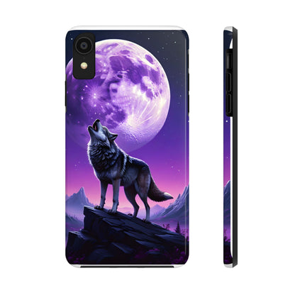Howling Wolf Tough Phone Cases – Durable Protection with Mystical Moon Design