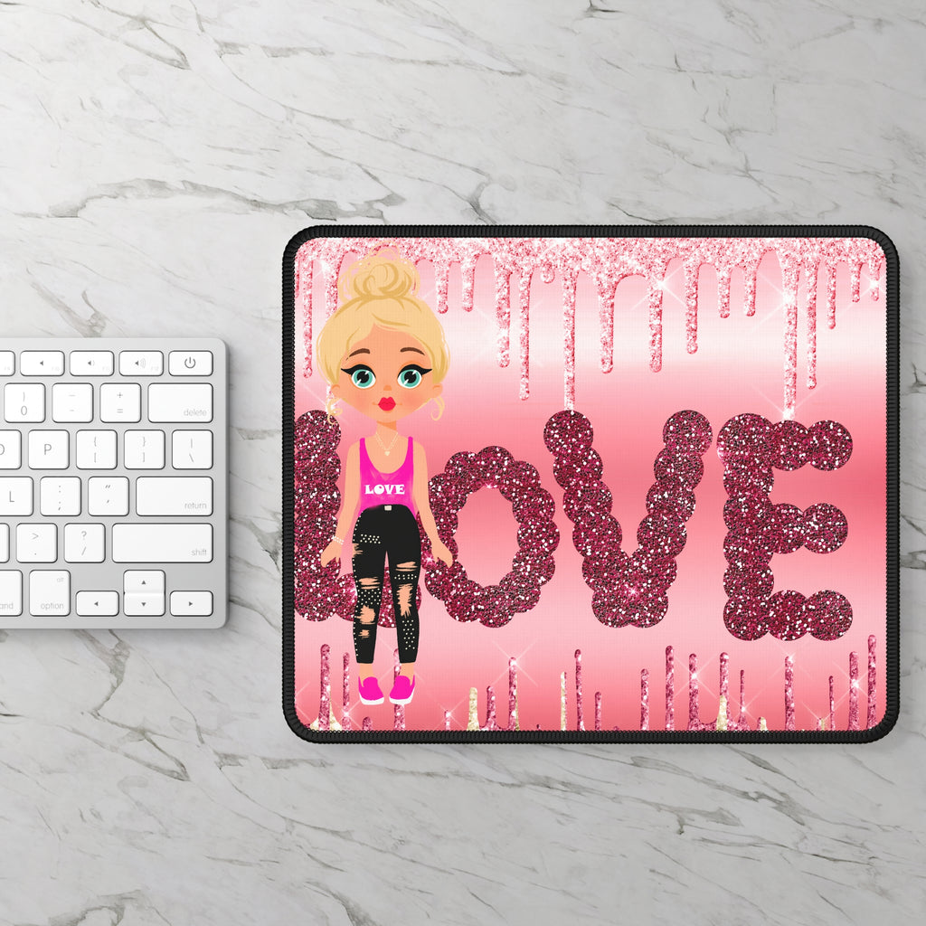 Glitter LOVE Mouse Pad – Sparkle Hard, Click Loud, Slay Always
