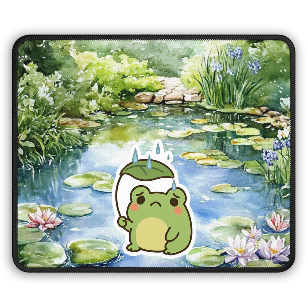 🍃 Mild Panic, Major Vibes – Leaf Hat Frog Mouse Pad
