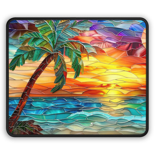 Tropical Mosaic Mouse Pad – Sunset Vibes, Pixel Paradise