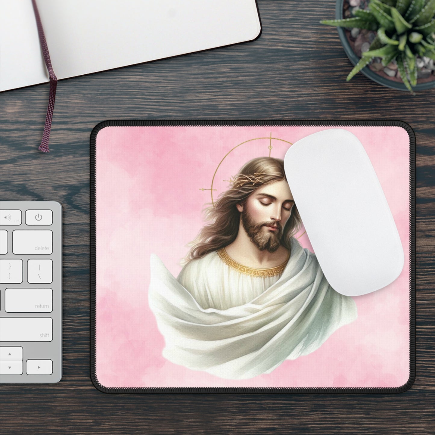 Light of Mercy Mouse Pad – A Heavenly Reminder of Grace, Sacrifice, and Eternal Love