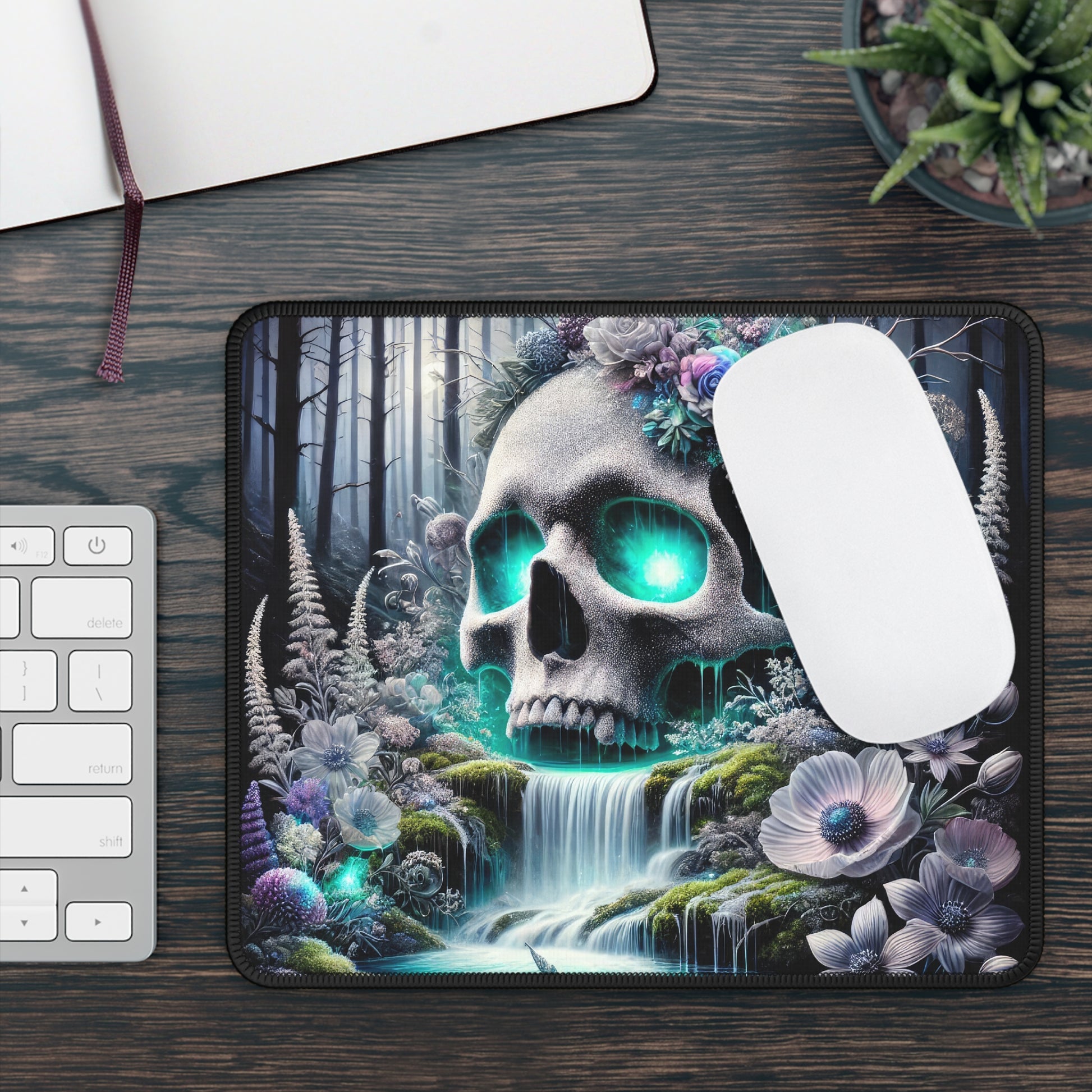 Skull Bloom Mouse Pad – Where Death Meets Dreamscape