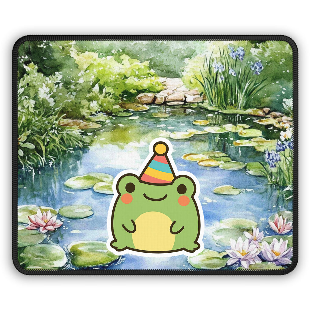 🎉 "Party in the Pond" Frog Mouse Pad – Smile. Sit. Celebrate.