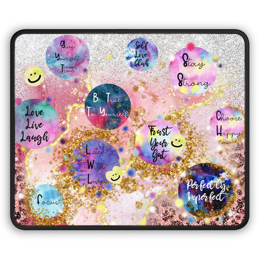 Self Love Club Sparkle Edition Mouse Pad – Glitter, Growth, and Good Vibes