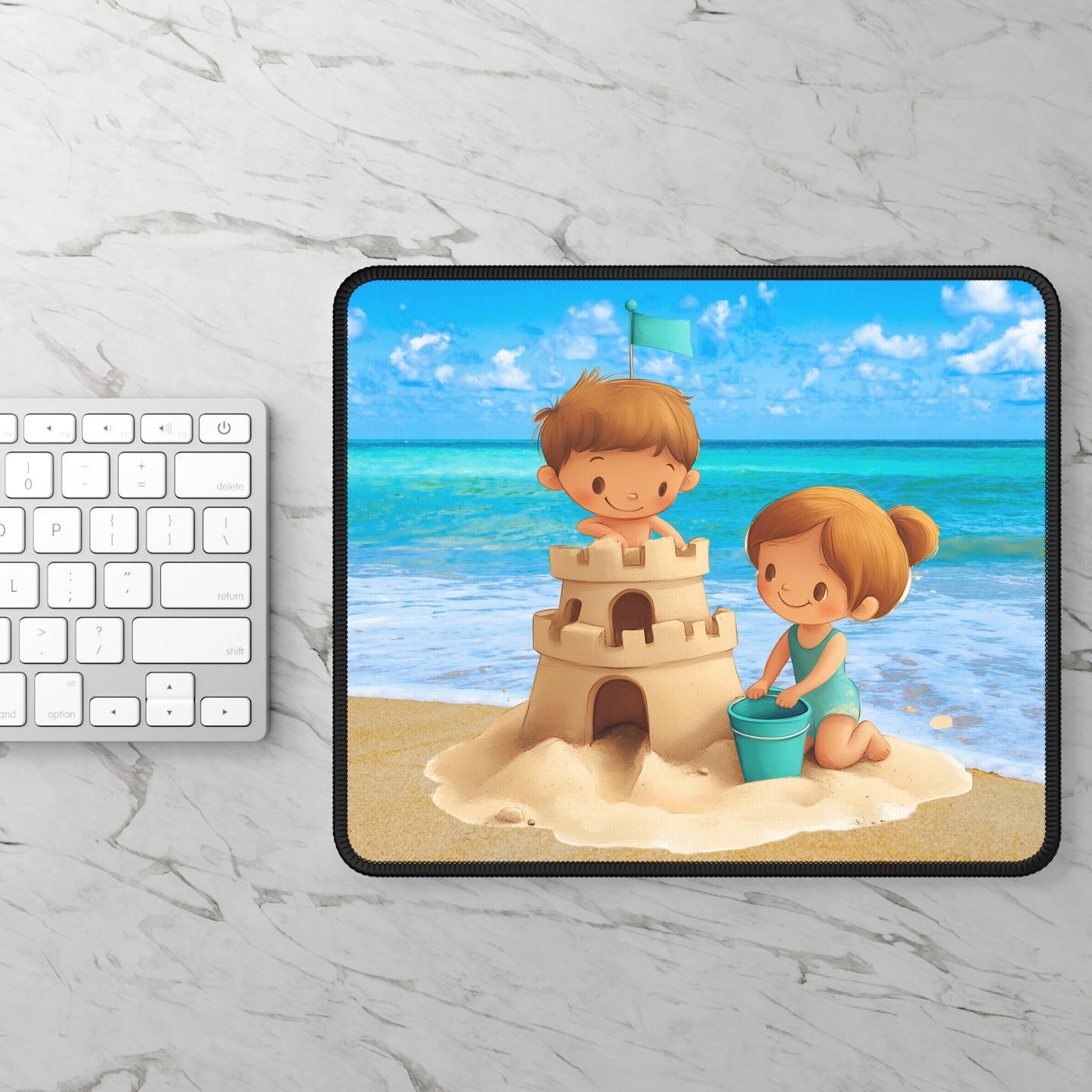 Sandcastle Smiles Mouse Pad – Beach Day Fun for Your Desk!