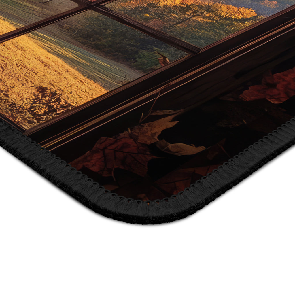 Golden Hour Hills Window Mouse Pad – Your View of Autumn's Warm Embrace!
