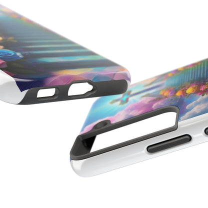 Heavenly Stairs Phone Case - Tough Protection with Cross Design