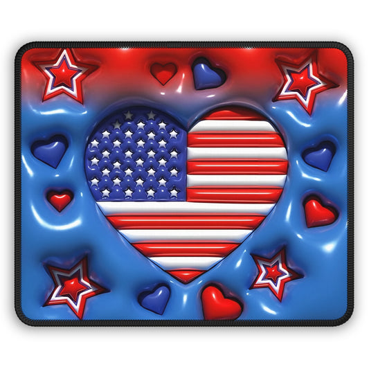 Stars, Stripes & Heart Mouse Pad – Red, White & Boost Your Click Power