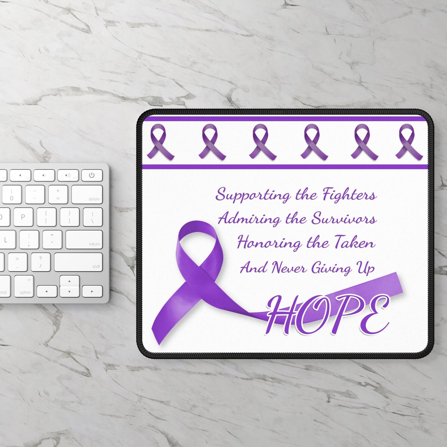 HOPE Ribbon Mouse Pad – Support. Strength. Survival.