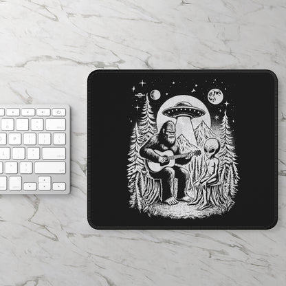 Bigfoot & Alien Jam Session Mouse Pad – When Legends Collide in Perfect Harmony!
