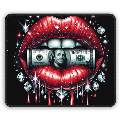 Money Lips & Diamond Drip Mouse Pad – Click Like a Billionaire