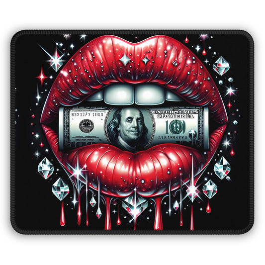 Money Lips & Diamond Drip Mouse Pad – Click Like a Billionaire