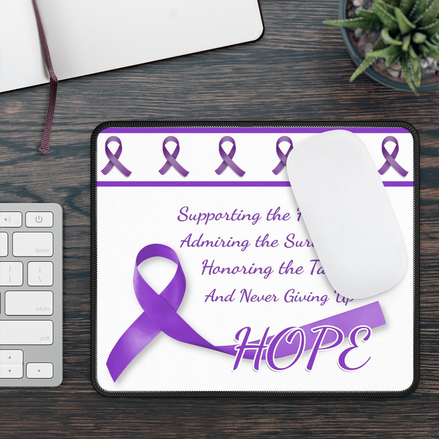 HOPE Ribbon Mouse Pad – Support. Strength. Survival.