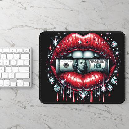 Money Lips & Diamond Drip Mouse Pad – Click Like a Billionaire