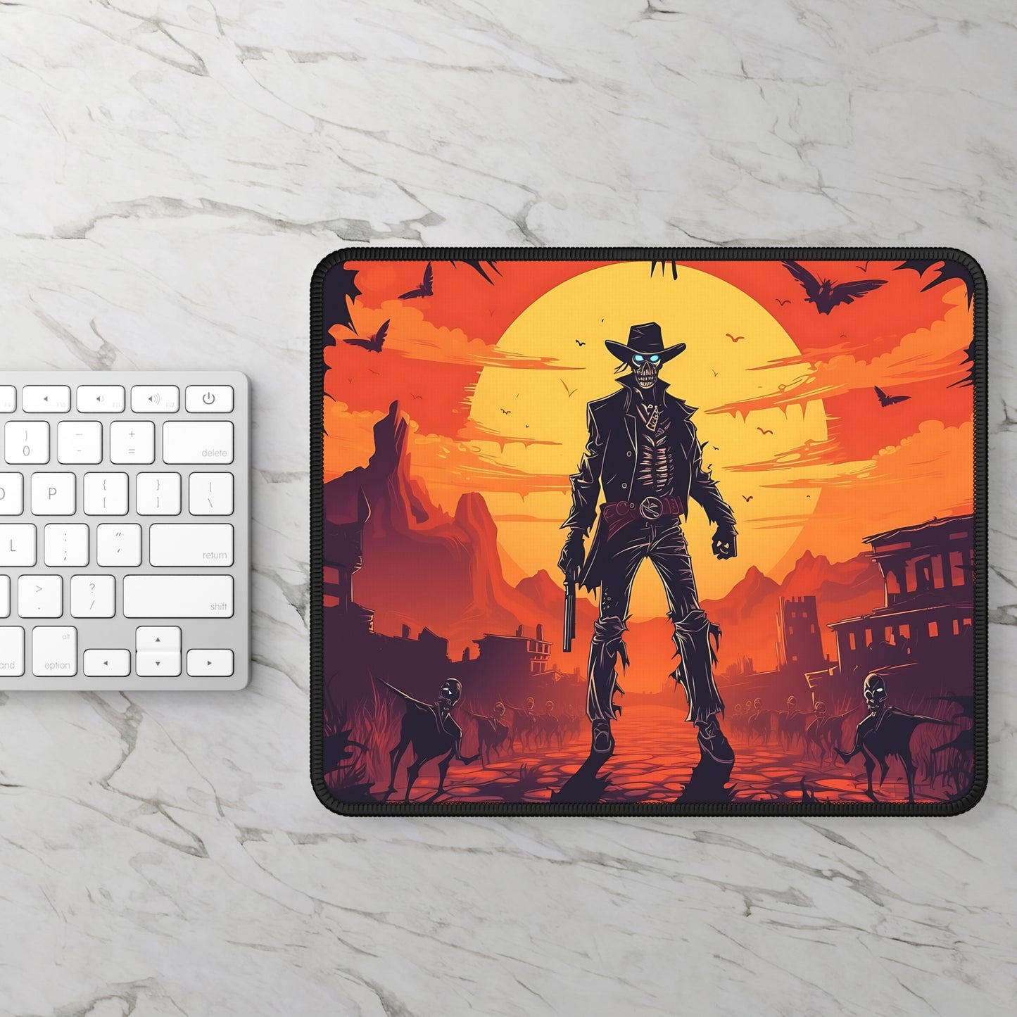 Undead Gunslinger Mouse Pad – Click Fast or Rot Trying