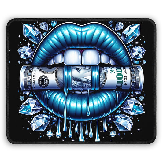 Money Lips & Diamond Drip Mouse Pad – Click Like a Billionaire