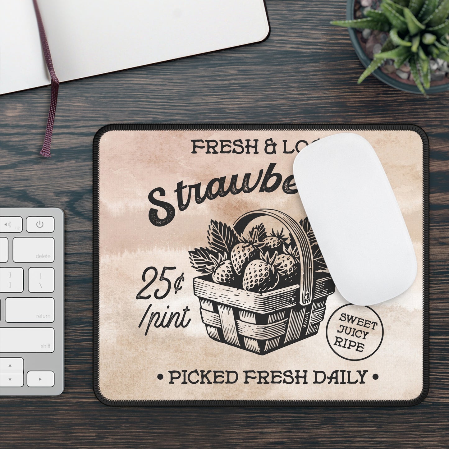 Fresh Strawberries Mouse Pad – A Sweet Slice of Nostalgia for Your Desk!