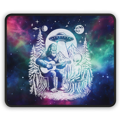 Bigfoot & Alien Jam Session Mouse Pad – When Legends Collide in Perfect Harmony!