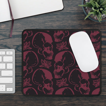 Crimson Skull Bloom Mouse Pad – Where Goth Meets Blooming Doom
