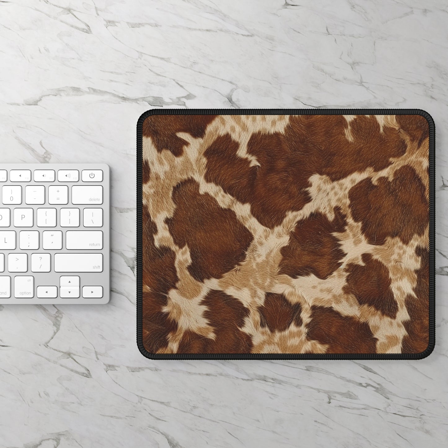 Cowhide Vibes Mouse Pad – Rugged Charm for the Rootinest Tootinest Desktops