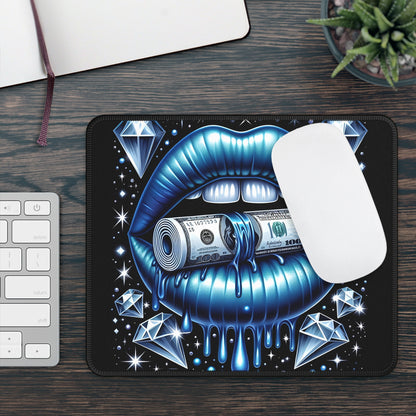Money Lips & Diamond Drip Mouse Pad – Click Like a Billionaire