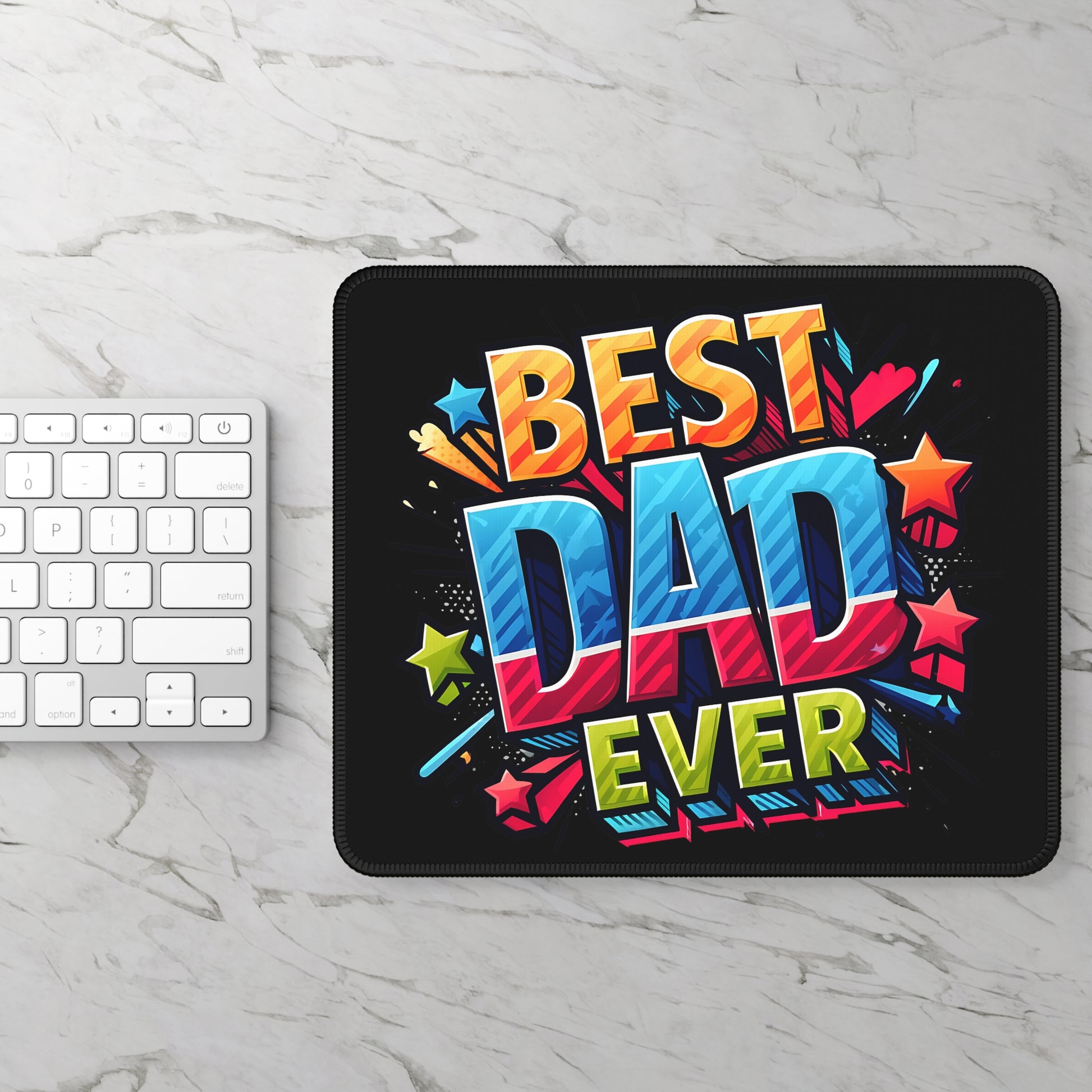 Best Dad Ever Mouse Pad – Bold, Bright, and Built Like a Legend
