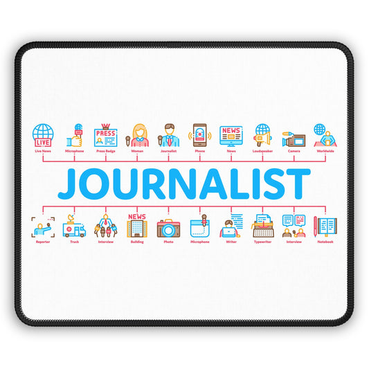 Journalist Icon Grid Mouse Pad – All the Tools of the Trade at Your Fingertips