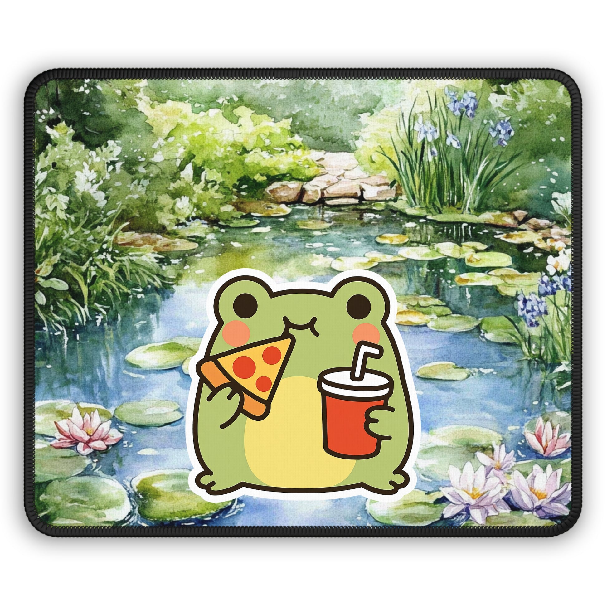 🍕 Snack Time Supreme: Pizza Frog Mouse Pad