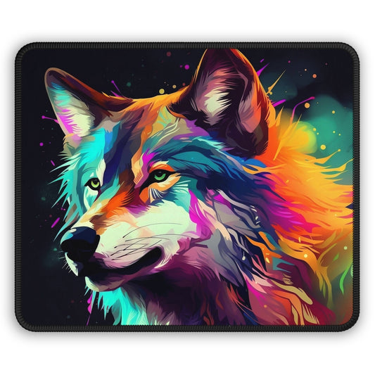 Neon Howl Mouse Pad – Unleash the Technicolor Beast