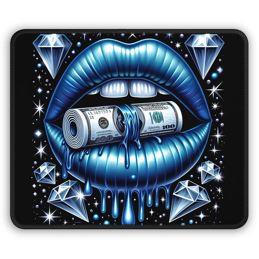 Money Lips & Diamond Drip Mouse Pad – Click Like a Billionaire
