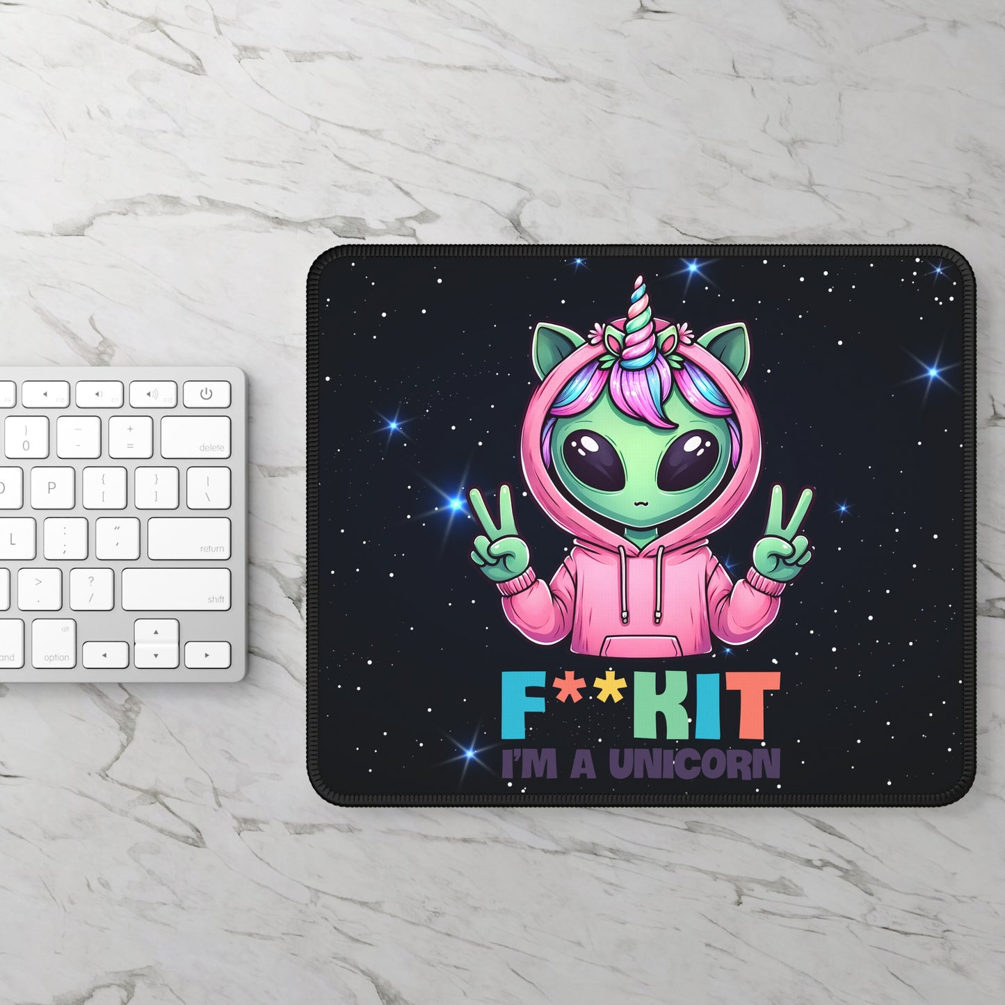 "FKIT I'M A UNICORN" Alien Mouse Pad – Cosmic Comedy Central!**