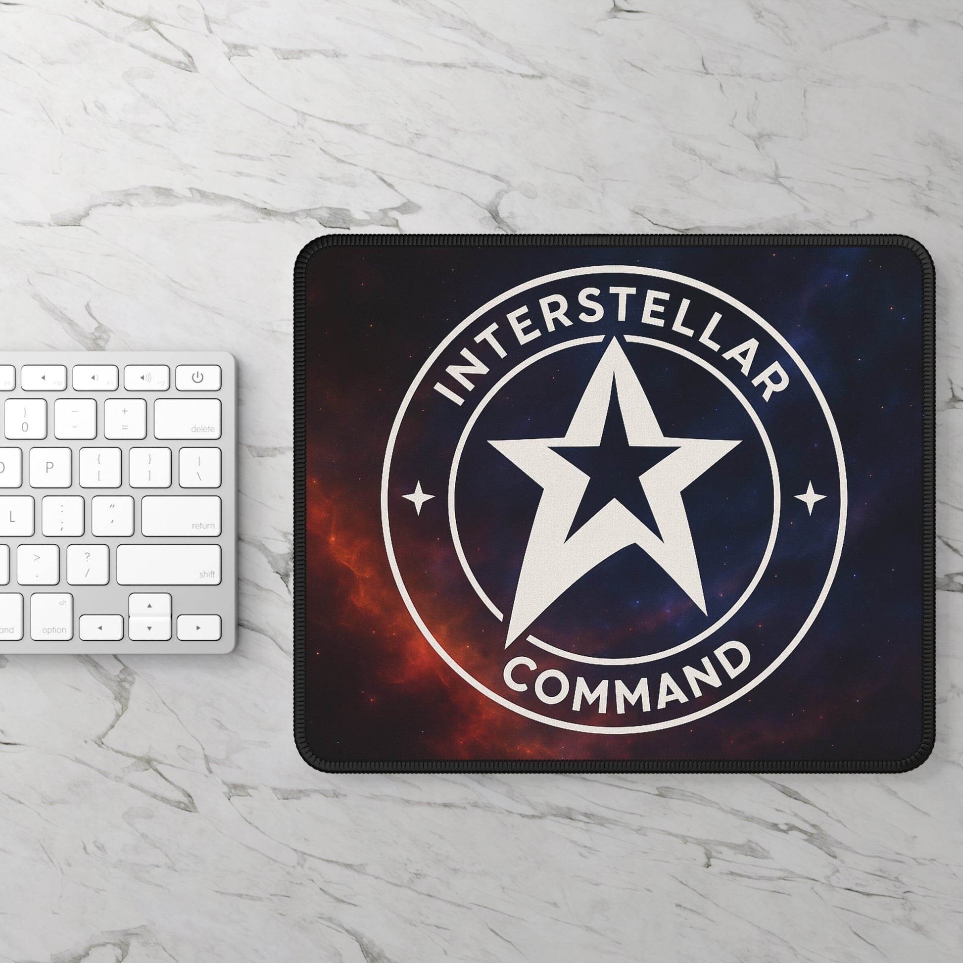 Interstellar Command Emblem Mouse Pad – Answer the Call of the Cosmos!