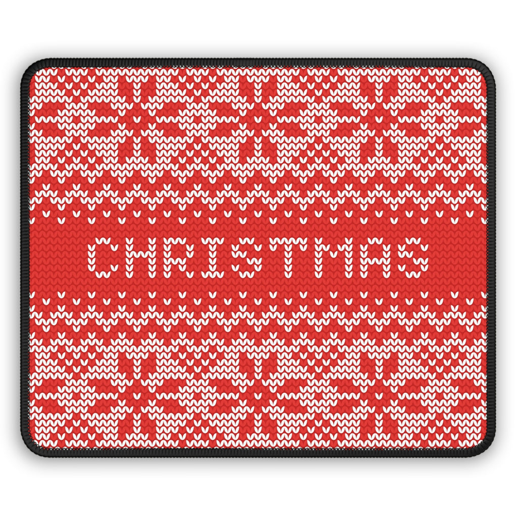 Red Knit Christmas Mouse Pad – Snowflakes, Stitches & Holiday Glitches