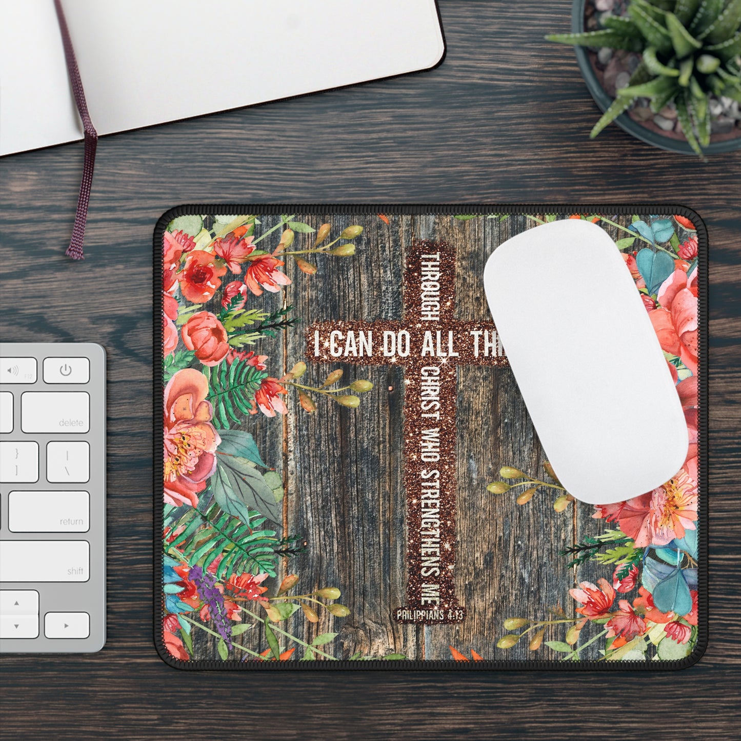 Rustic Faith Mouse Pad – I Can Do All Things Through Christ