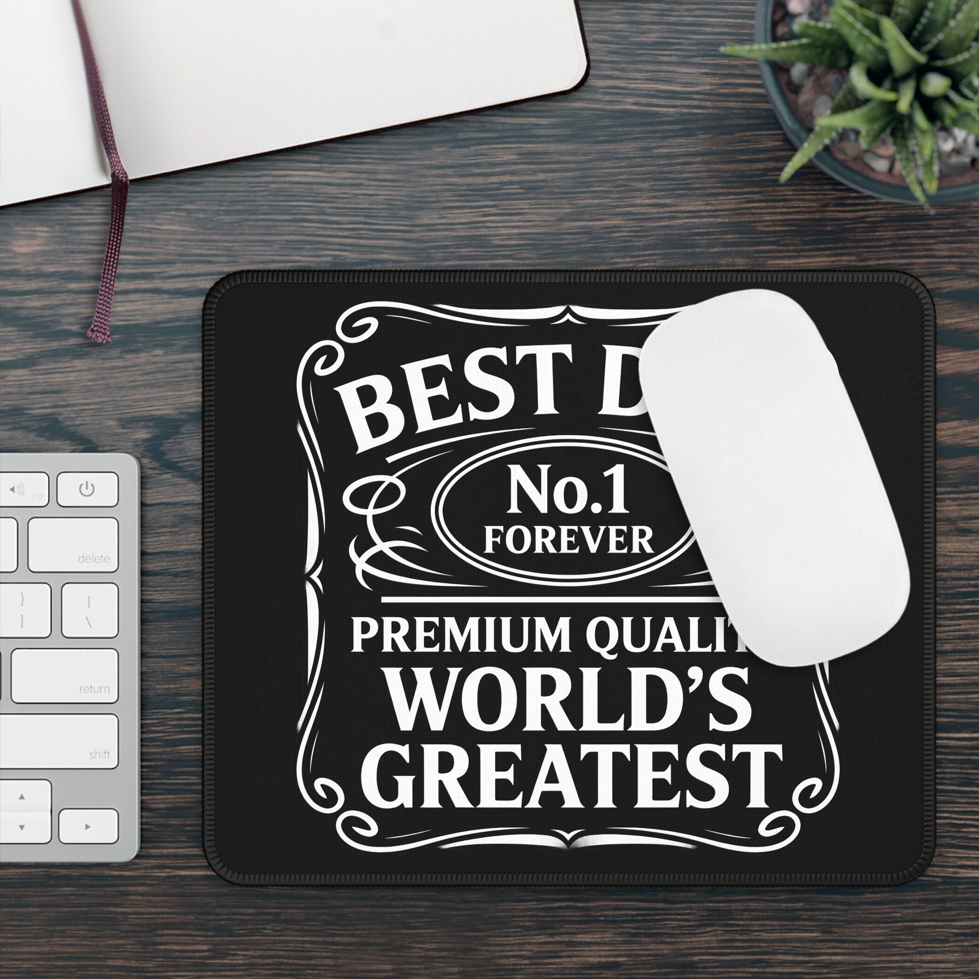 No. 1 Dad Classic Label Mouse Pad – A Premium Gift for a World-Class Dad!