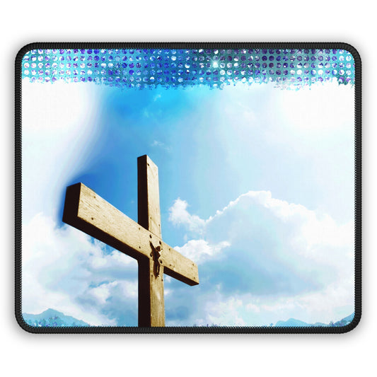 Heaven’s Light Cross Mouse Pad – Let Your Faith Rise with Every Click