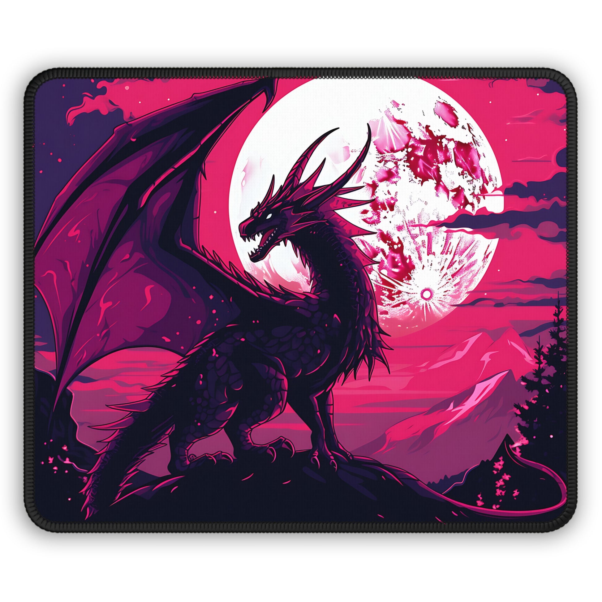 Crimson Lunar Sentinel Gaming Mouse Pad – Command the Night!