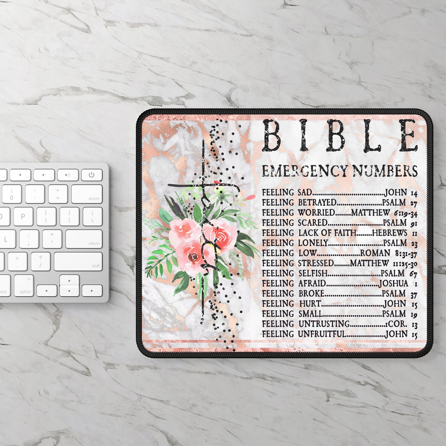 Bible Emergency Numbers Mouse Pad – Scripture at Your Fingertips