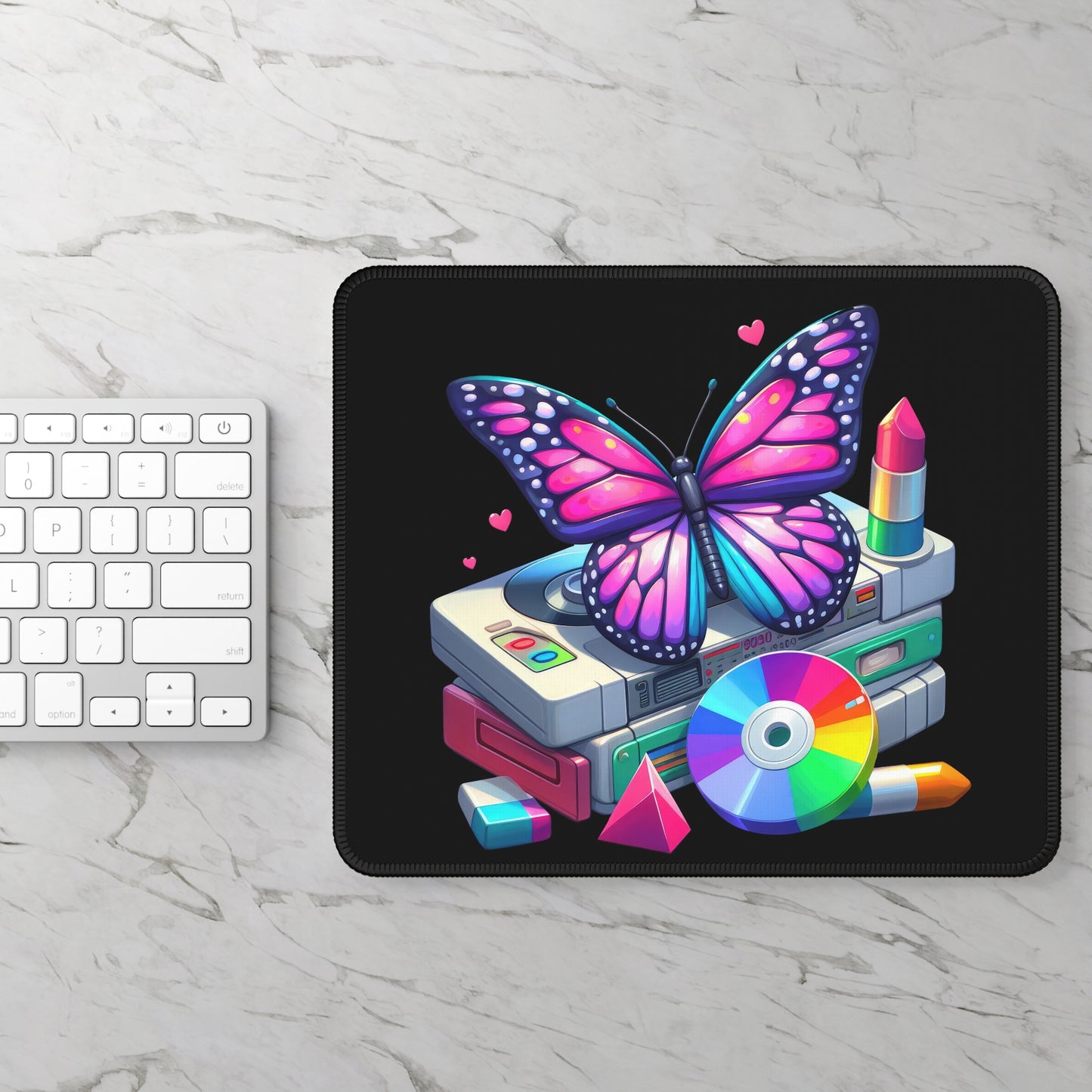 Retro Butterfly Tech Mouse Pad – Where Nostalgia Takes Flight!