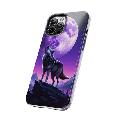 Howling Wolf Tough Phone Cases – Durable Protection with Mystical Moon Design