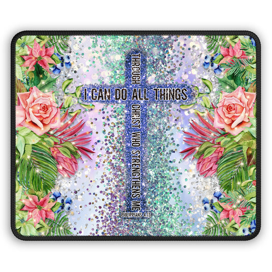 I Can Do All Things Mouse Pad – Faith, Floral, and Fierce