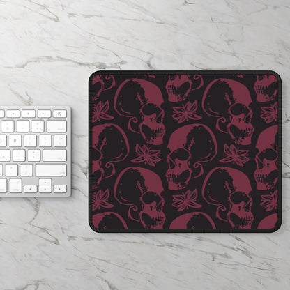 Crimson Skull Bloom Mouse Pad – Where Goth Meets Blooming Doom