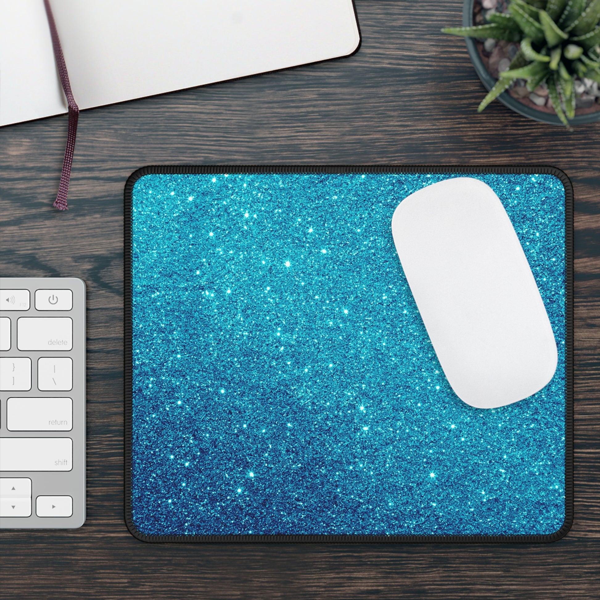 ✨ Blue Blaze Glitter Mouse Pad – Drift. Dazzle. Dominate.