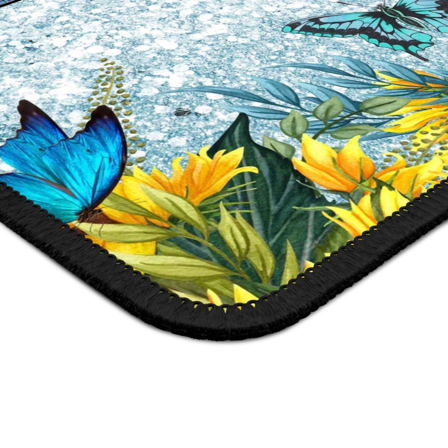 Sunshine & Grace Cross Mouse Pad – Where Joy Blooms and Faith Takes Flight