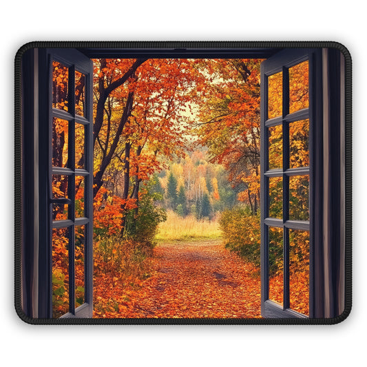 Golden Pathway Mouse Pad – Step Into Fall With Every Click